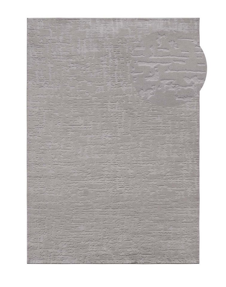 TaraCarpet Teppich TaraCarpet Homestyle 399 Vintage, rund, Höhe: 10 mm, Vintage hoch-tief weich waschbar grau 80x80 rund