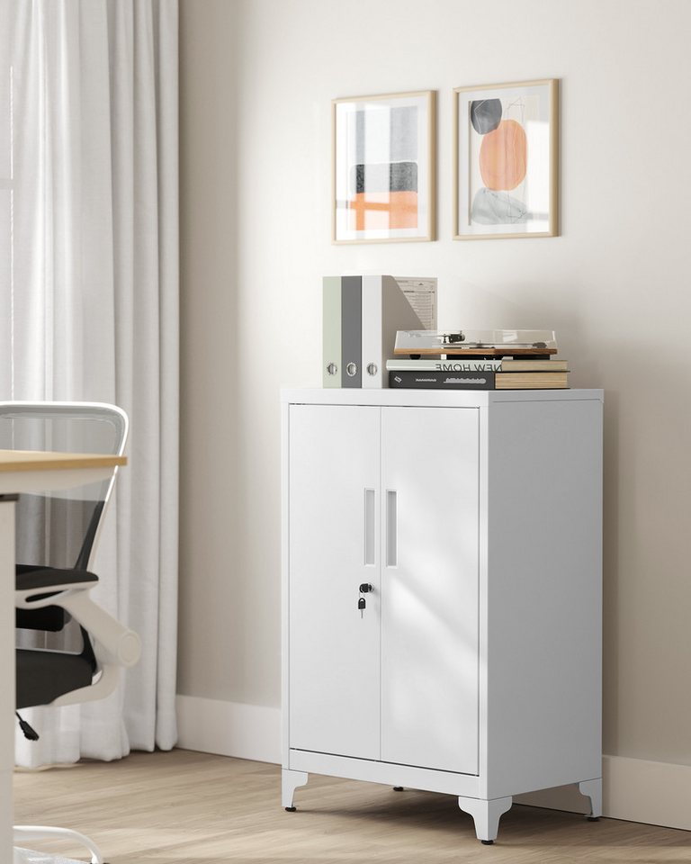 SONGMICS Aktenschrank Aktenschrank Mehrzweckschrank abschließbar mit 2 Türen für Arbeitszimmer, Wohnzimmer, Büroschrank, Schrank Bild 5