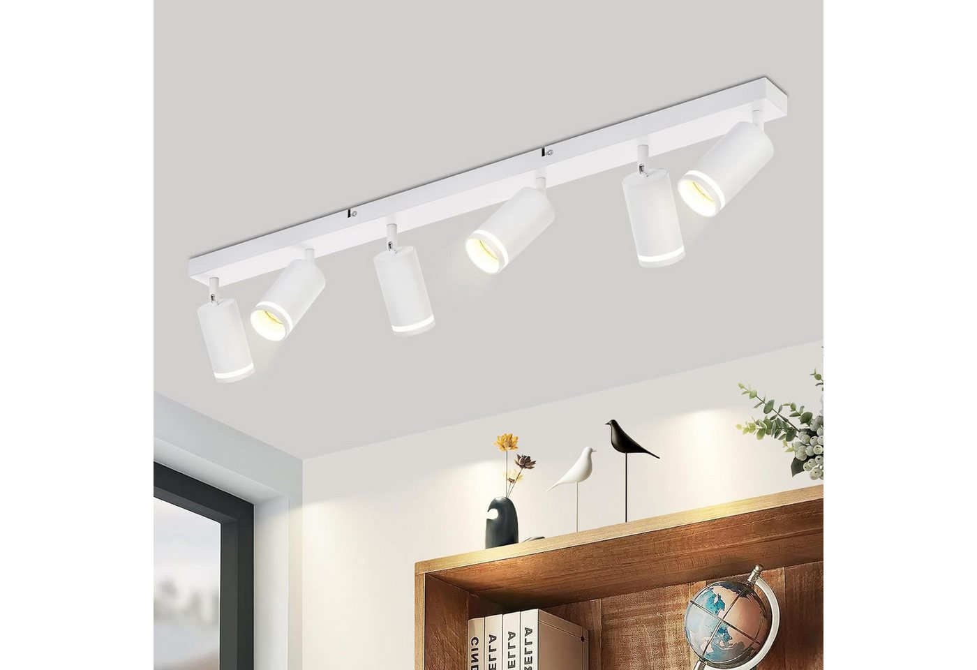 ZMH Deckenstrahler 6 Flammig Schwenkbar355° Deckenspots Küchenlampe für Büro, ohne Leuchtmittel, Flurlampe GU10 Deckenlampe Strahler Esszimmer Bild 4