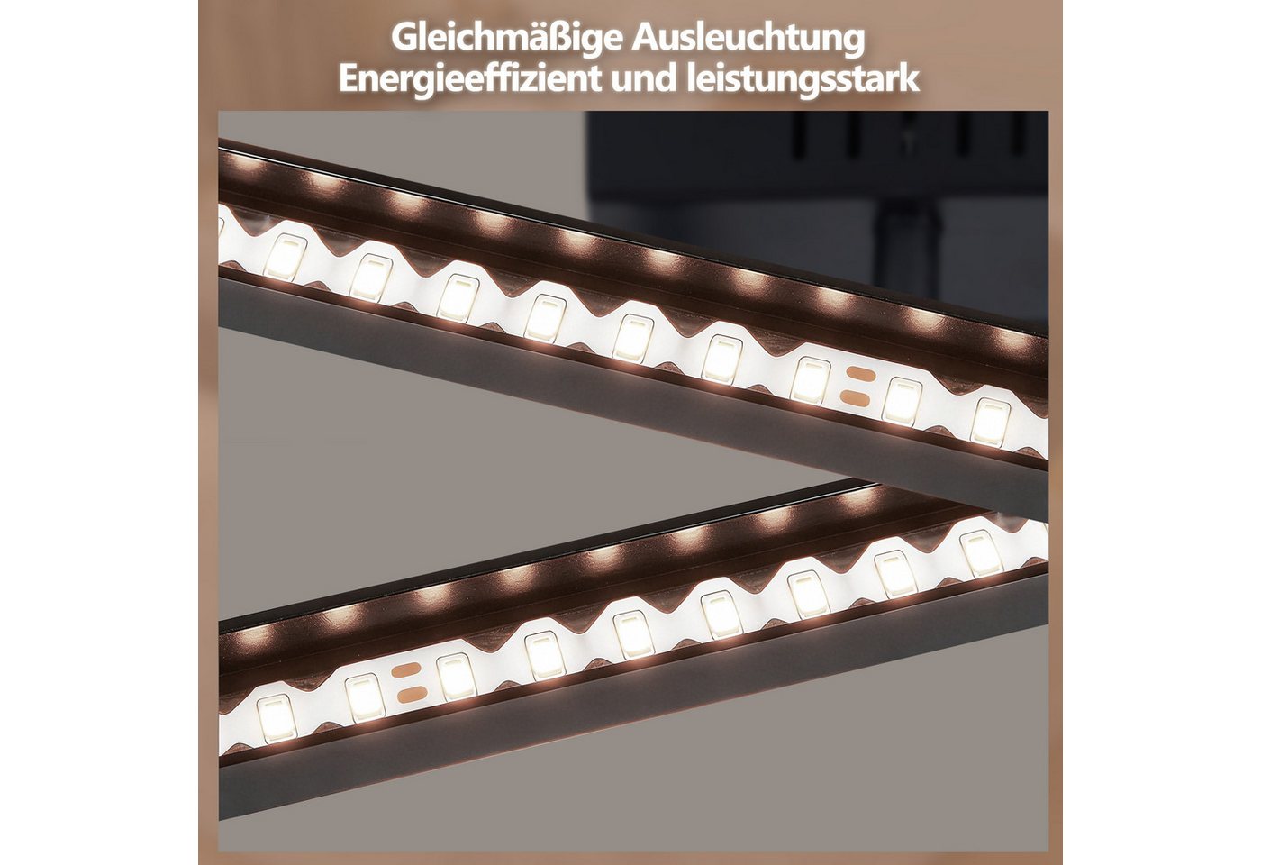 ZMH LED Deckenleuchte 2 überkreuzte Rahmen, 39,5 cm, flach und drehbar, nicht dimmbar, LED fest integriert, Neutralweiß, Wohnzimmer Drehbar, 24 W, für Schlafzimmer Flur Küche