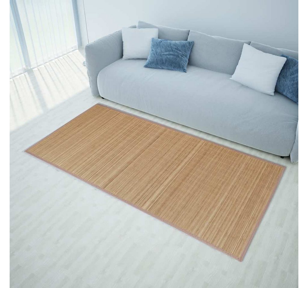 furnicato Teppich Moderner Bambusteppich 80 x 200 cm in Braun, 80 x 200 cm, Rutschfeste Bambusmatte mit PVC-Rückseite für den Wohnraum Bild 3