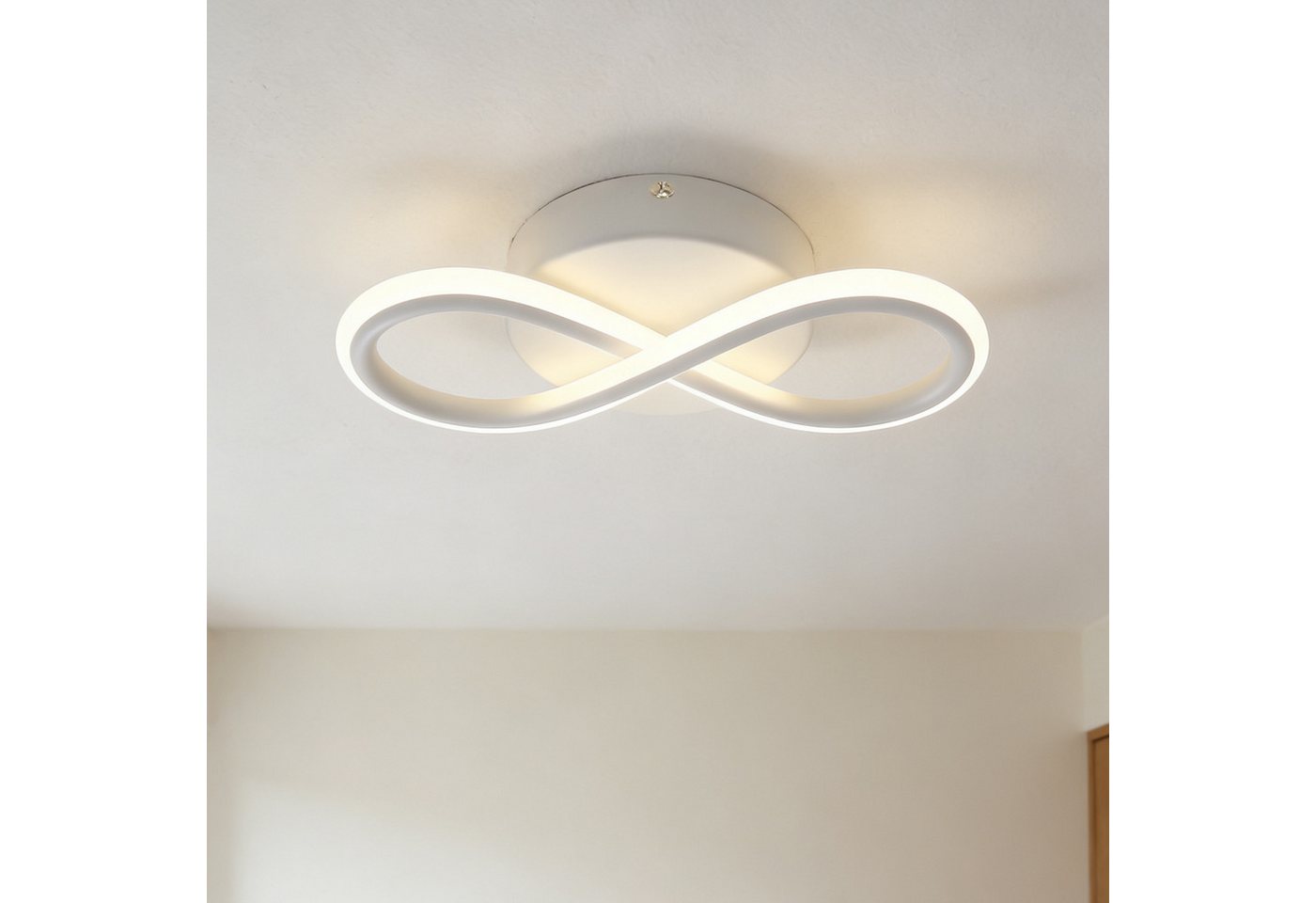 ZMH LED Deckenleuchte Wohnzimmer 3 Blatten verflochten 25/34/40CM Modern für Schlafzimmer, LED fest integriert, 7W, 800lm, 3000K, warmweiß, 31×12×9cm Bild 3