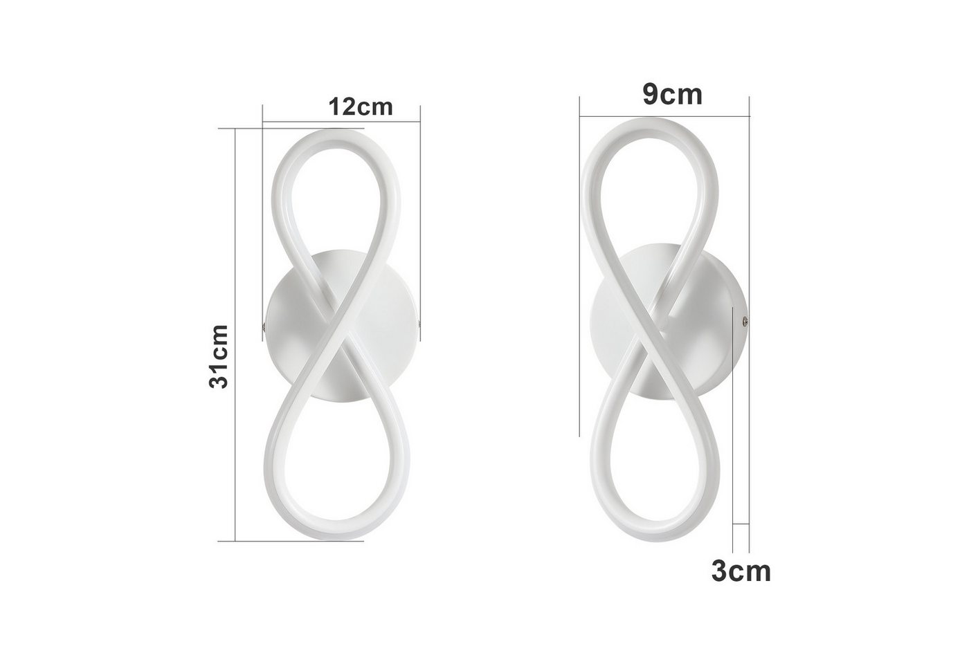 ZMH LED Deckenleuchte Wohnzimmer 3 Blatten verflochten 25/34/40CM Modern für Schlafzimmer, LED fest integriert, 7W, 800lm, 3000K, warmweiß, 31×12×9cm Bild 5