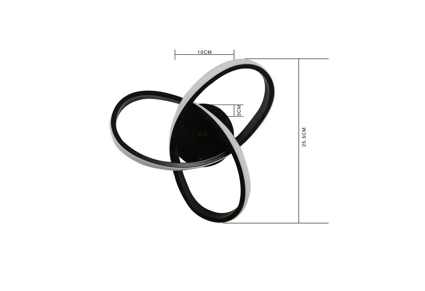 ZMH LED Deckenleuchte Wohnzimmer 3 Blatten verflochten 25/34/40CM Modern für Schlafzimmer, LED fest integriert, Warmweiß 3000K, 3000K, warmweiß, 24×24×12cm, verflochtenes Design Bild 4