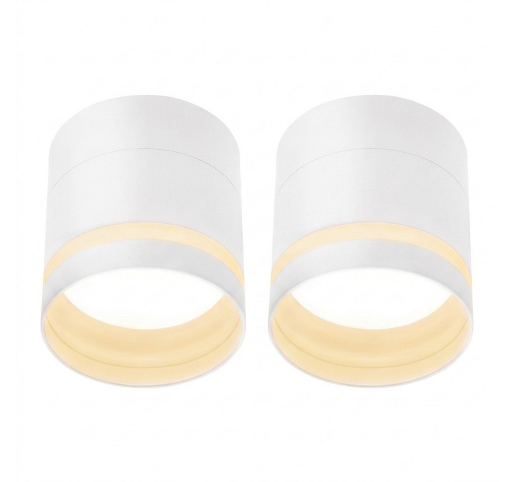 ZMH LED Deckenstrahler Weiß Rund 3000K 5W GX53 Deckenlampe Acryl Wohnzimmer 2-er Set, LED fest integriert, Warmweiß, 3000K Rund Aufbaustrahler Acryl für Flur Wohnzimmer Bild 3