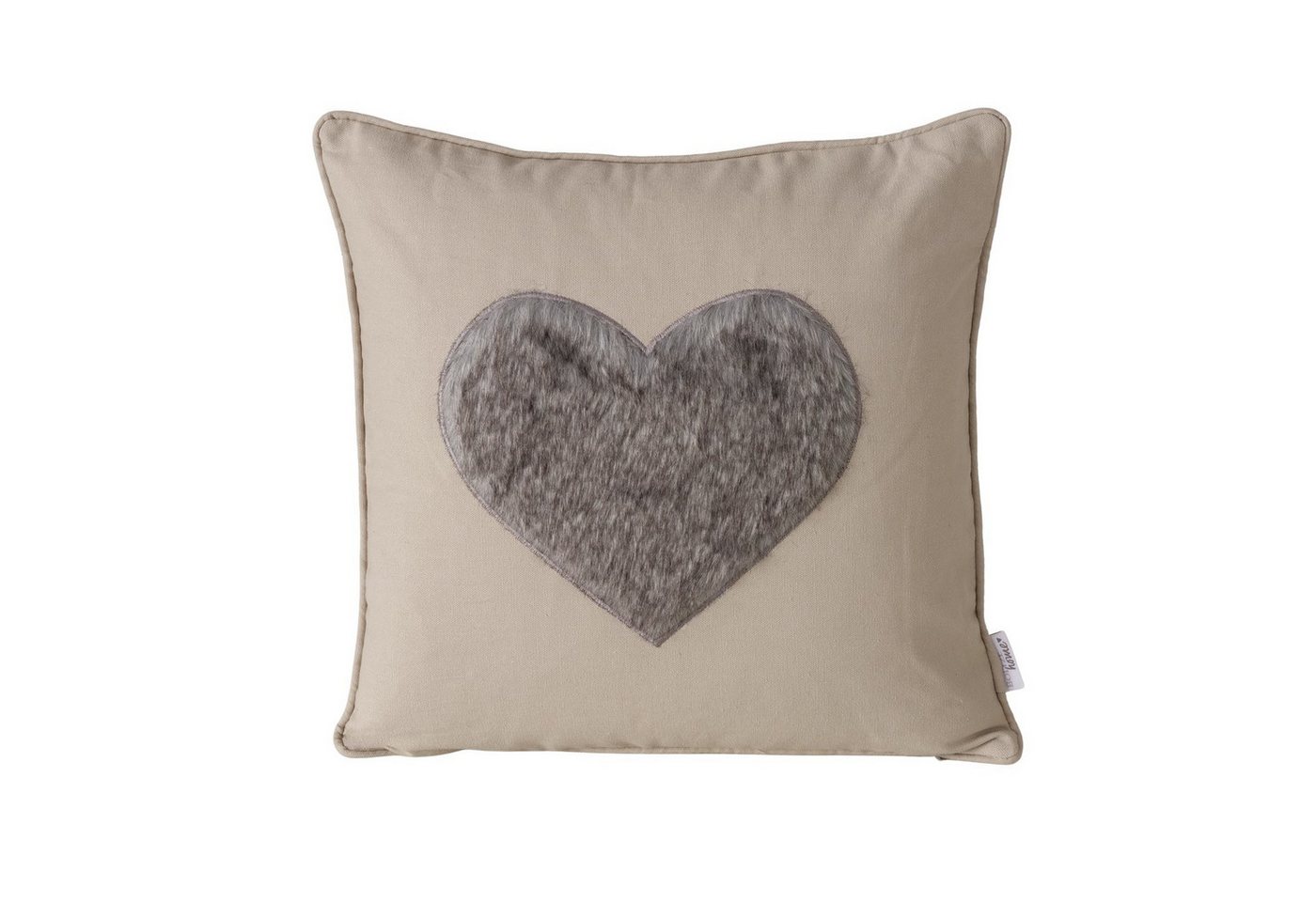 BOLTZE Zierkissen Zierkissen Amora Herzmotiv Grau 45x45 cm Baumwolle, (1 St)