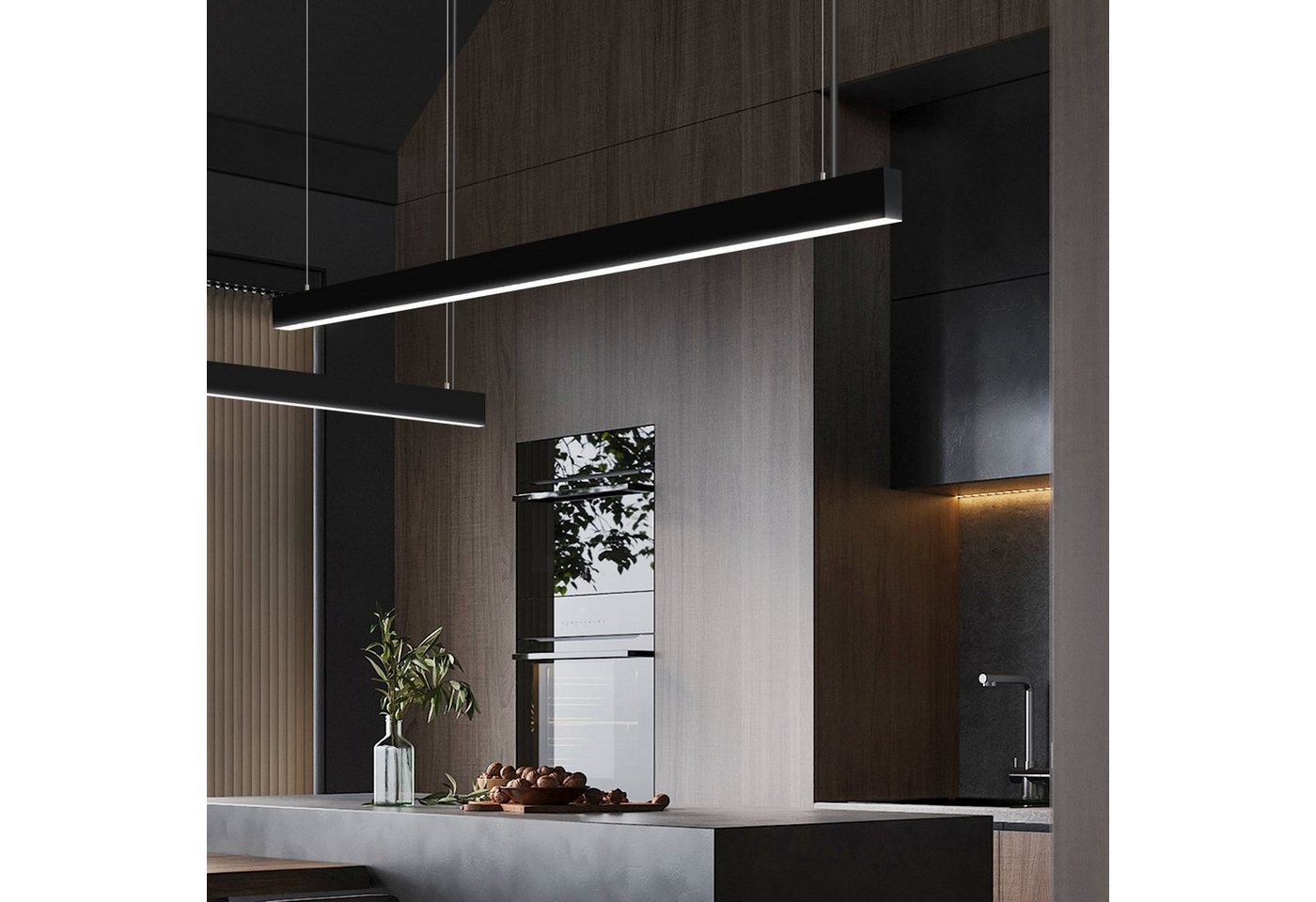 ZMH LED Pendelleuchte Esstisch Hängelampe Dimmbar - Modern mit Fernbedienung, LED fest integriert, weiß, dimmbar, Lang Linear, 53/57W Bild 2