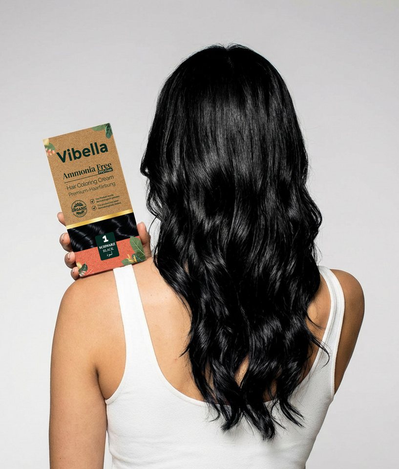Vibella Haarfarbe Haarfärbecreme Nr. 1 Schwarz – Premium-Haarfarbe Bild 3