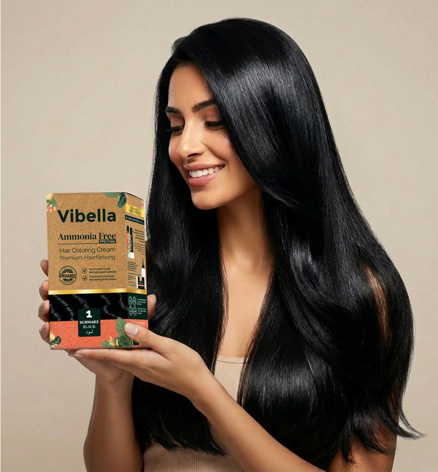 Vibella Haarfarbe Haarfärbecreme Nr. 1 Schwarz – Premium-Haarfarbe Bild 5