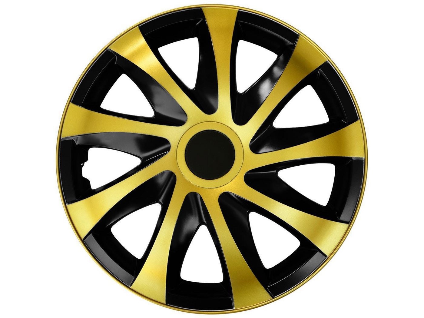 NRM Radkappe DRACO 15 Zoll in Gold/Schwarz, 15 in Zoll, (4-St) Radzierblenden für Stahlfelgen Zweifarbige Radkappen Satz 4er Set 15