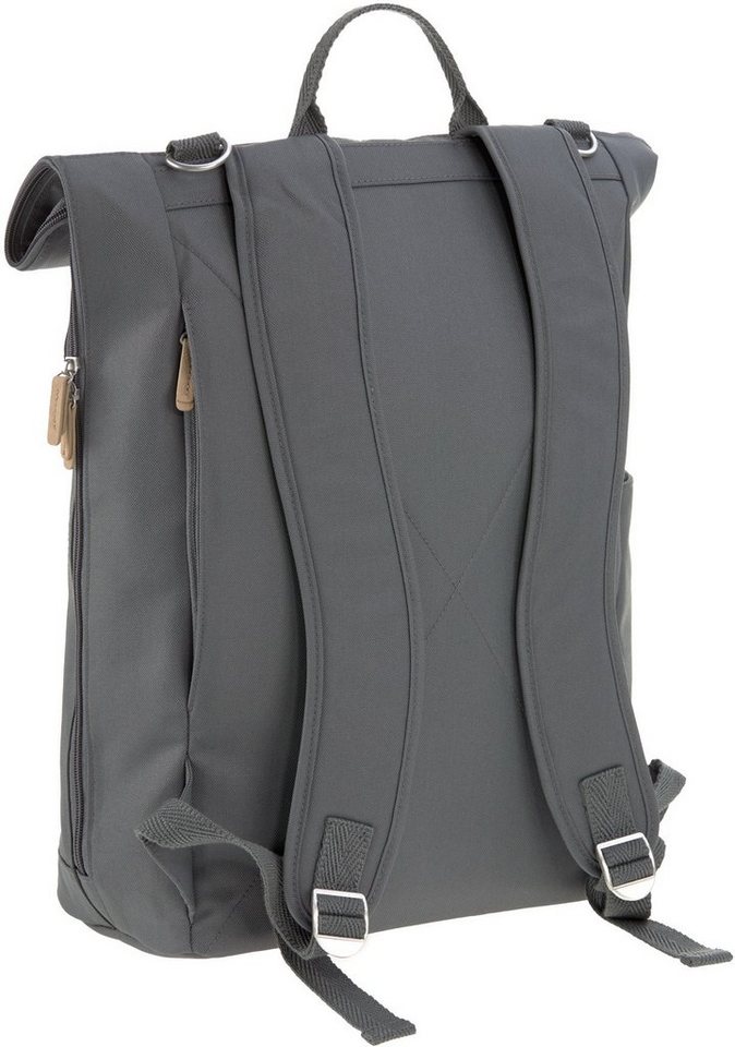LÄSSIG Wickelrucksack Green Label, Rolltop, anthracite, PETA-approved vegan, zum Teil aus recyceltem Material