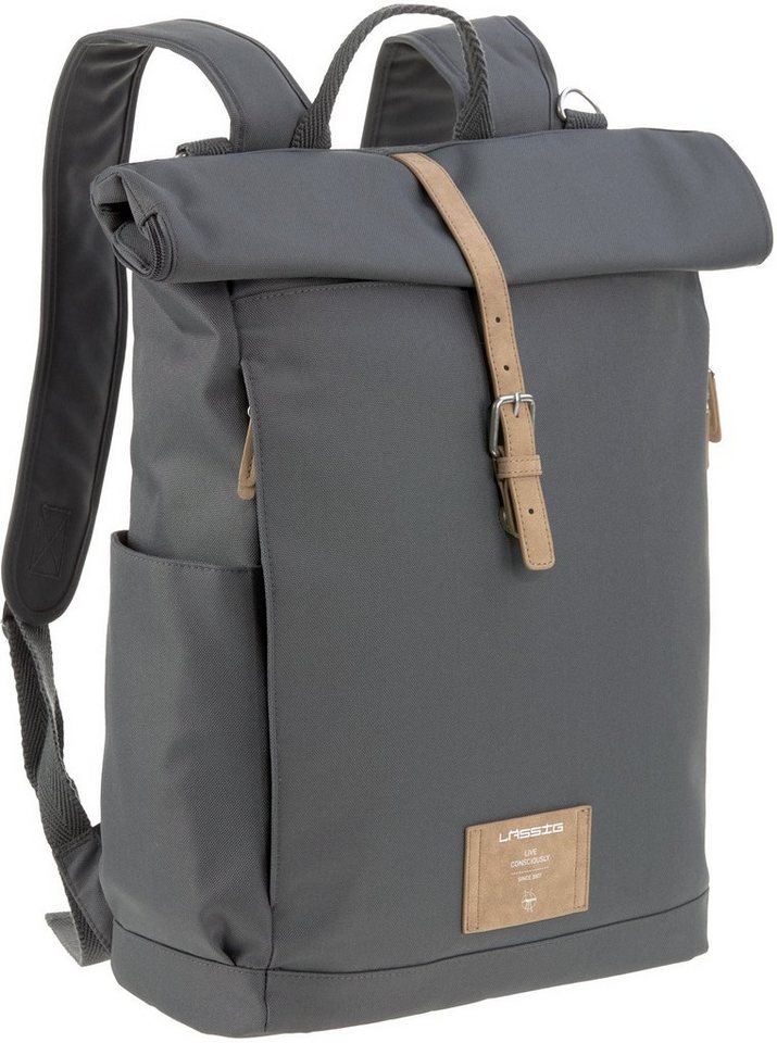 LÄSSIG Wickelrucksack Green Label, Rolltop, anthracite, PETA-approved vegan, zum Teil aus recyceltem Material Bild 4