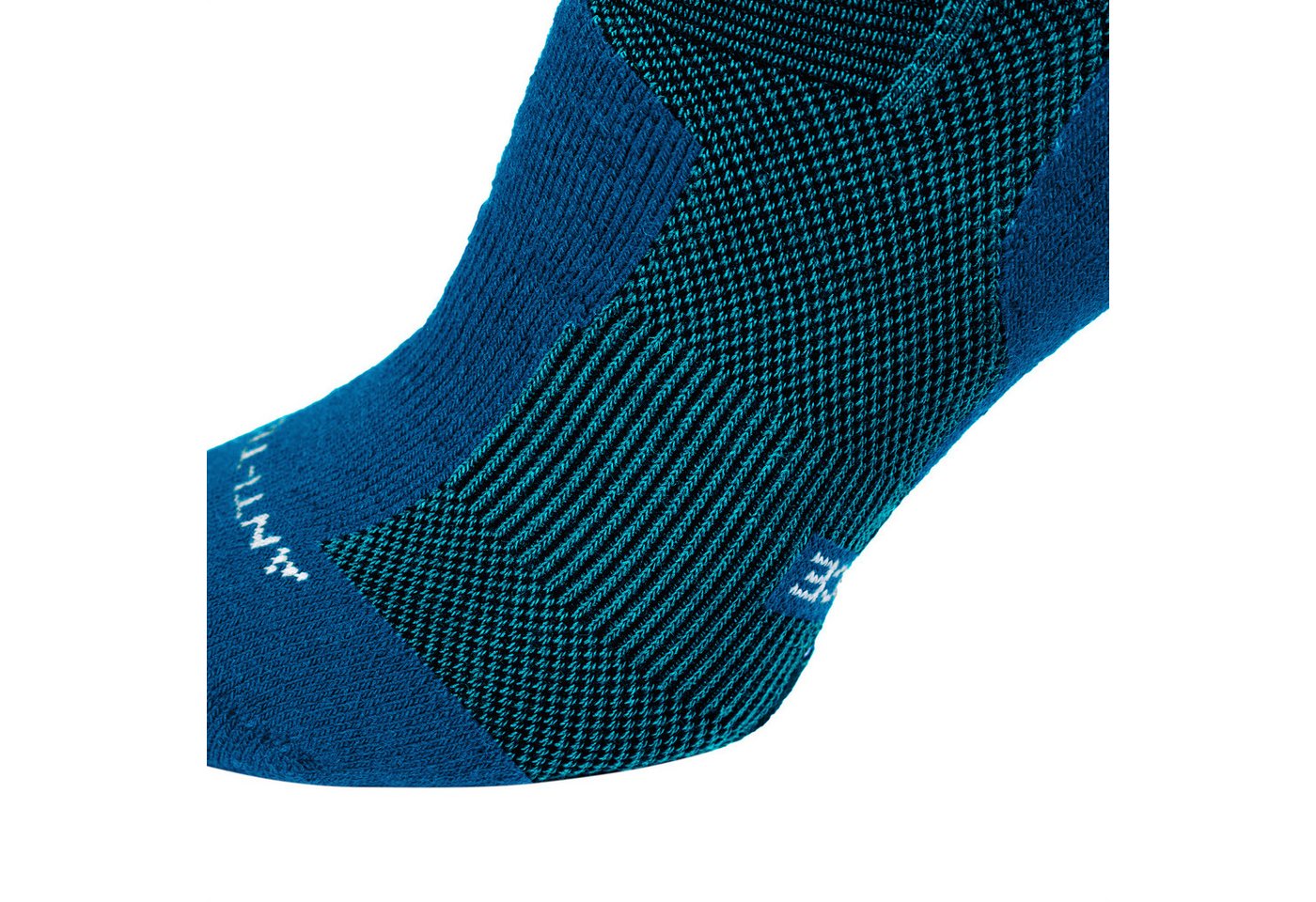 Black Snake Wandersocken Merino Trekkingsocken für Damen und Herren mit Temperaturregulierung (Socken-Set, 2-Paar, Blau 39/42) Gepolstert an Ferse und Zehen mit stabilisierenden Kompressionszonen Bild 3