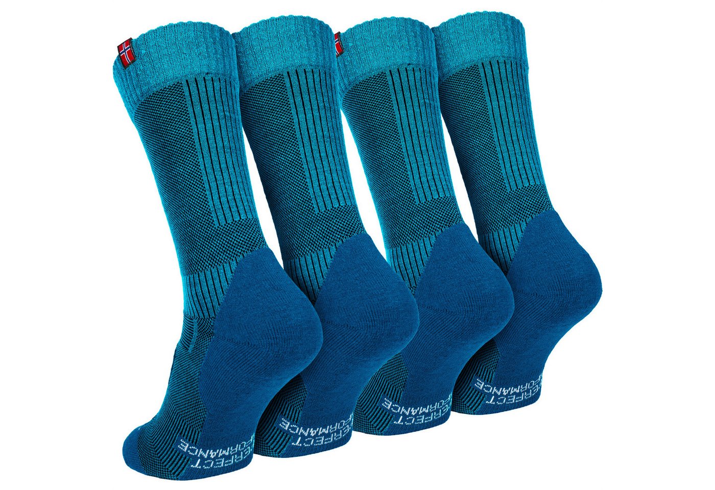 Black Snake Wandersocken Merino Trekkingsocken für Damen und Herren mit Temperaturregulierung (Socken-Set, 2-Paar, Blau 39/42) Gepolstert an Ferse und Zehen mit stabilisierenden Kompressionszonen Bild 5