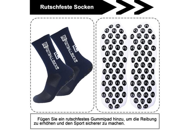 Mutig Sportsocken 6 Paare Fußball Socken, 39-46 Fußballsocken Anti Rutsch Grip Fußball (Socken Sportsocken für Herren Damen Fussball Basketball Laufen, Sportsocken Fußball Anti Rutsch Grip Fußball Socken) für Wanderungen,Radtouren,Ballspiele,Laufen,Workouts,Drei Farben