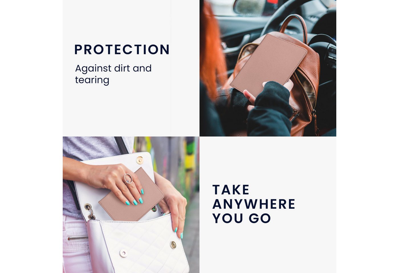 kwmobile Etui Fahrzeugschein Hülle mit Kartenfächern Kunstleder Hülle Fahrzeug Mappe, Tasche Etui für Kfz Zulassungsbescheinigung Führerschein Ausweis Bild 2