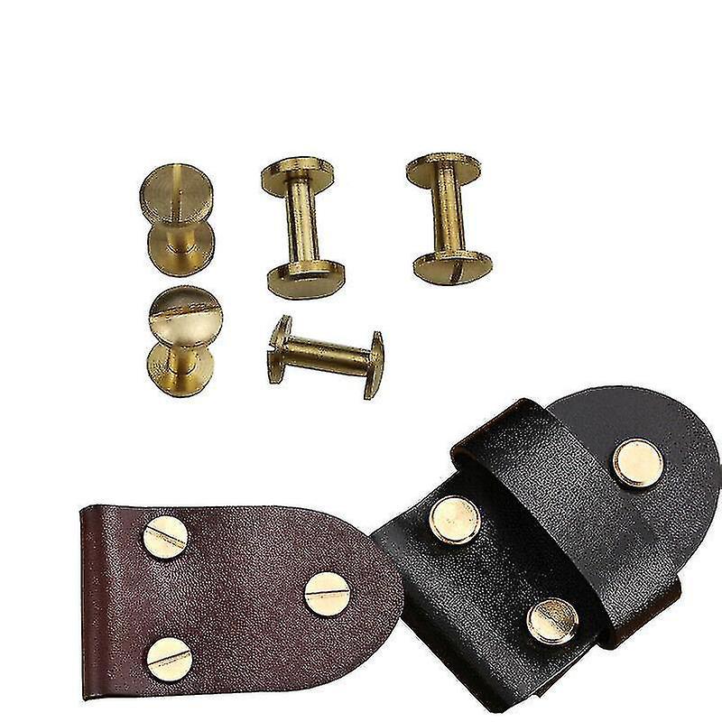 10x Schnallenschrauben Für Gebogene Gürtel, Chicago-nägel Für Lederarbeiten, Massive Messingnieten Mit Vollkopf, 4-10 Mm-8 Mm