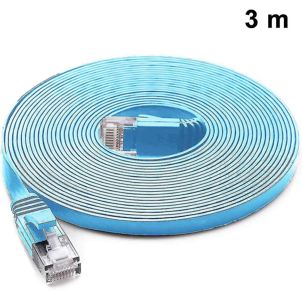 M Langes Blaues Cat-6-ethernetkabel, Lan-kabel, Flaches Cat-6-netzwerkkabel, Ftp-kabel, Zubehör Für Funkkommunikation