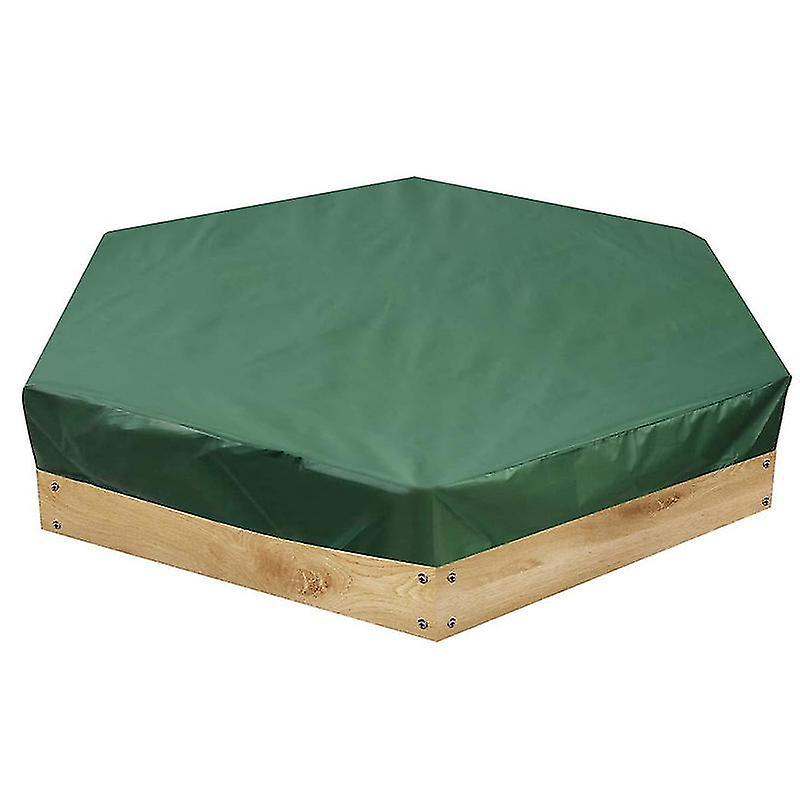 Wasserdichte Und Staubdichte Schutzhülle Für Sandkasten/pool, Grüne Sechseckige Form, Mit Kordelzug – 140 X 110 Cm