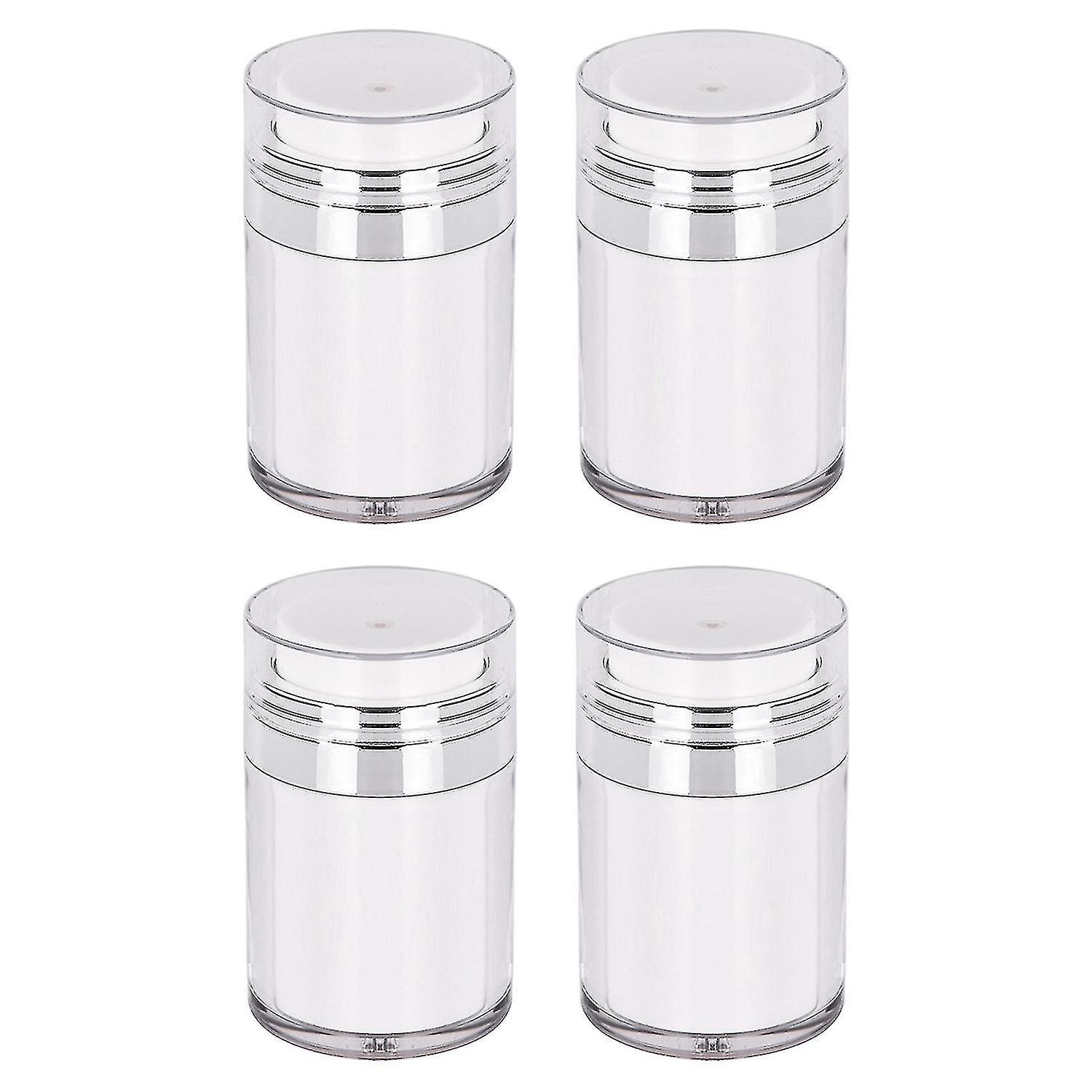 Set Mit 4 Leeren Acryl-probenfläschchen, Vakuumgepressten Cremetiegeln, Lotionflaschen – 50 Ml