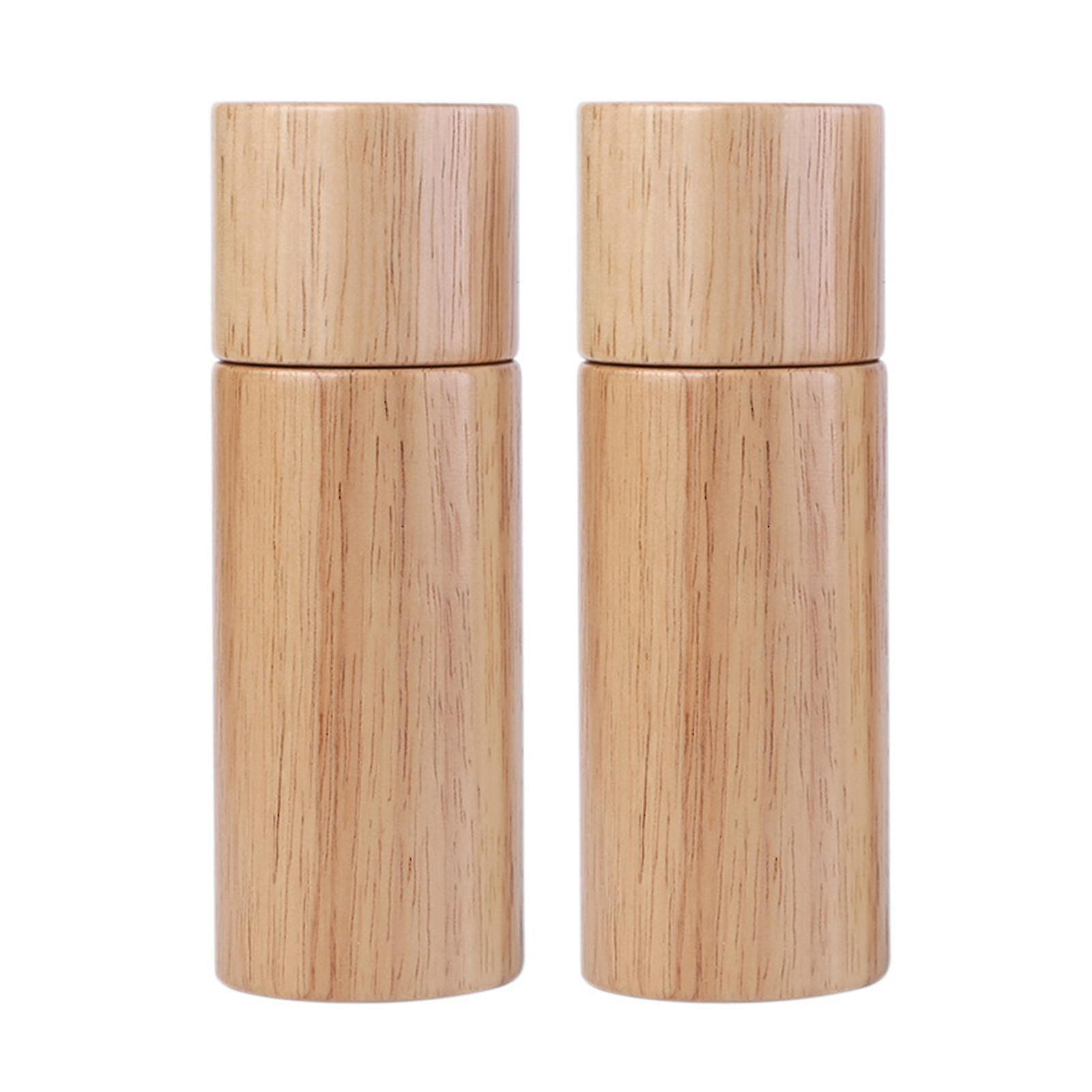 Set Aus 2 Manuellen Salz- Und Pfeffermühlen, 15 Cm (6 Zoll), Aus Heimischem Eichenholz