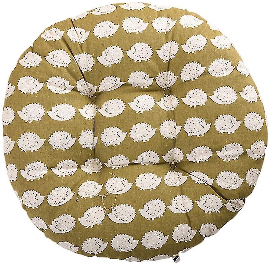Rundes Stuhlkissen Mit Blumen- Und Tiermuster, Für Den Außenbereich (garten, Balkon), 40 Cm, Baumwolle Und Leinen, Igelmotiv