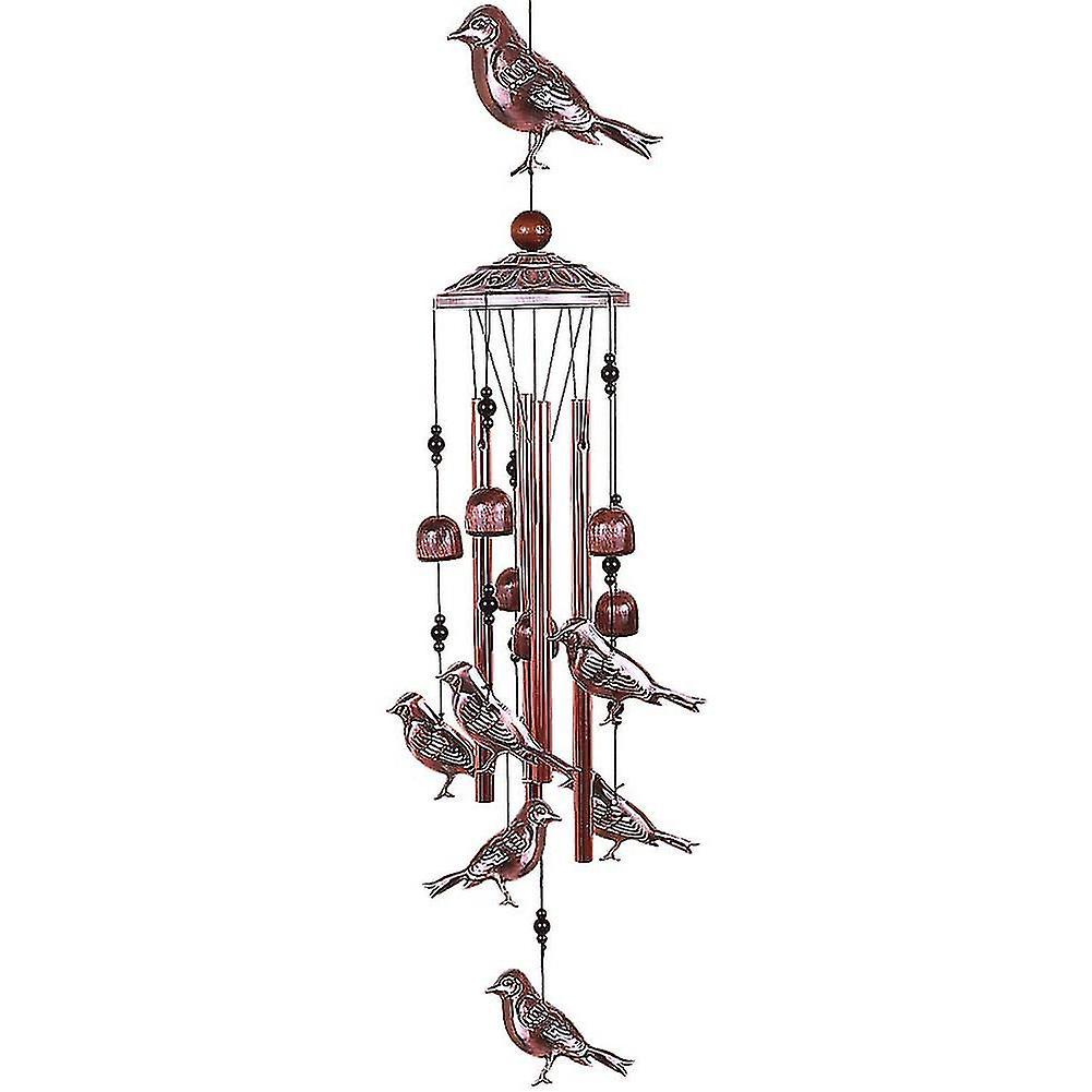 Vogelförmiges Windspiel, Wasserdichte Metallglocken Mit 4 Aluminiumröhren, 6 Glocken, Romantisches Windspiel Für