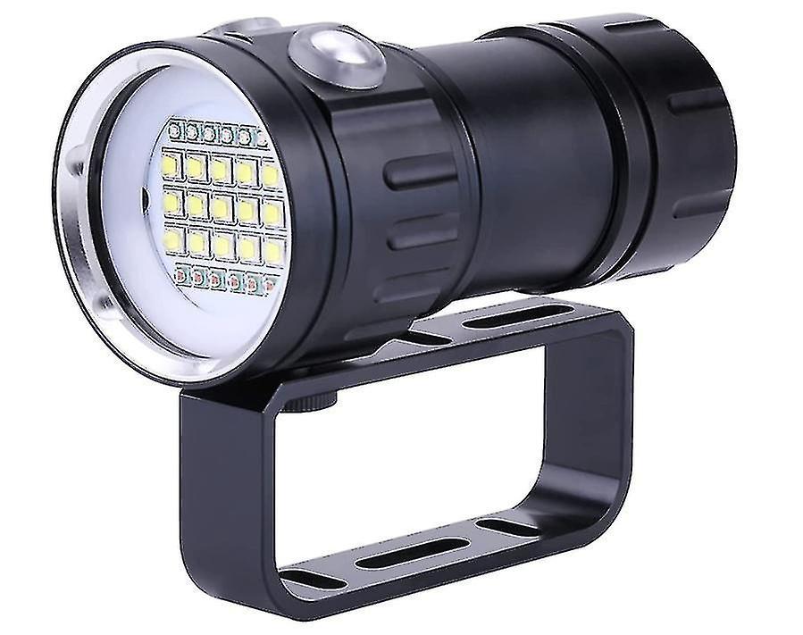 Ipx8 Wasserdichte Taucherlampe, 18.000 Lm, 500 M Reichweite, Für Unterwassertauchen (schwarz), Mit Leuchtperlen.