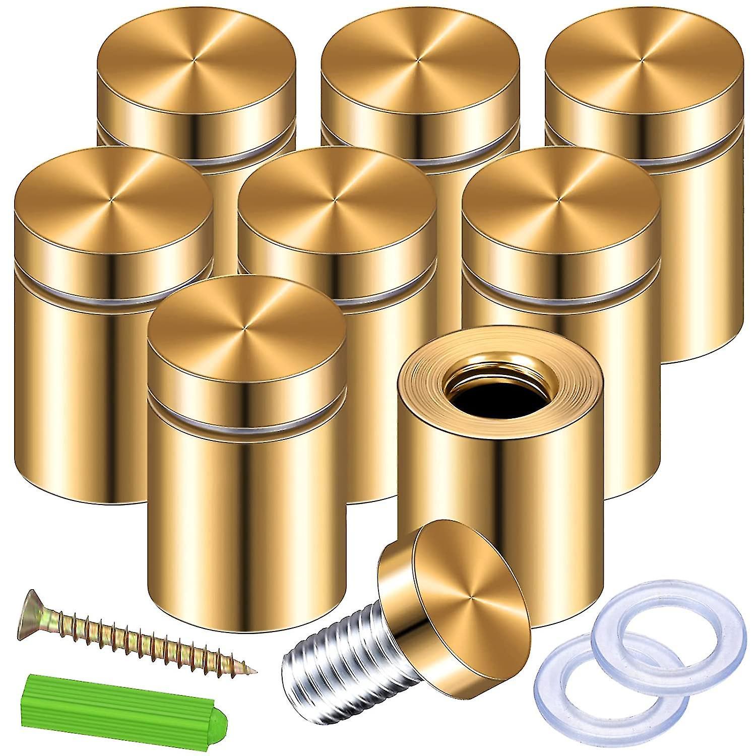 Set Mit 8 Vergoldeten 3/4 X 6/5 Zoll Abstandsschrauben Zum Aufhängen Von Acryl-bilderrahmen Und Werbeaufstellern