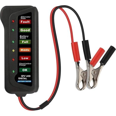 12v-autobatterietester, Digitaler Autoanalysator, Lichtmaschinenprüfgerät Mit 6 Led-anzeigen, Motorradzubehörtester