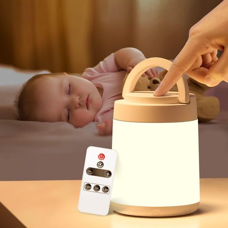 Led-nachtlicht, Mehrfarbiges Baby-nachtlicht, Kinder-nachtlicht, Wiederaufladbare Led-lampe Mit Timer Und Fernbedienung, Verstellbare Nachttischlampe, Berührungsempfindliche Nachttischlampe Als Gesche