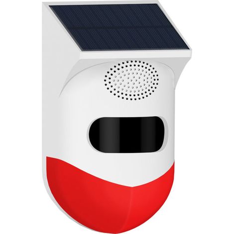 Kabelloser Bewegungsmelder-alarm Für Den Außenbereich – Wasserdichter, Solarbetriebener, Kabelloser Einfahrtsalarm Mit Sirene Und Led Für Geschäft/büro/haus/p