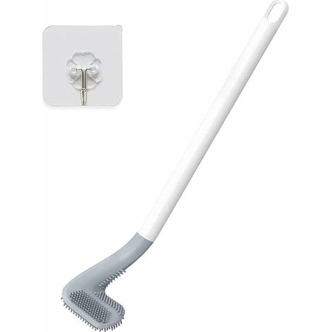 Silikon-wc-reinigungsbürste Mit Langem Griff, Wandmontage Ohne Bohren, Schnelltrocknendes Wc-scheuerset Mit Golfbürstenkopf
