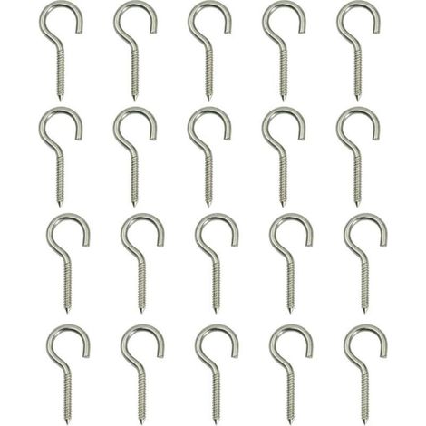 304 Edelstahl-ringhakenschraube, Ram's Eye Haken, Aufhängering, Handschraube, Holzschraube – M450 Mm, 20 Stück