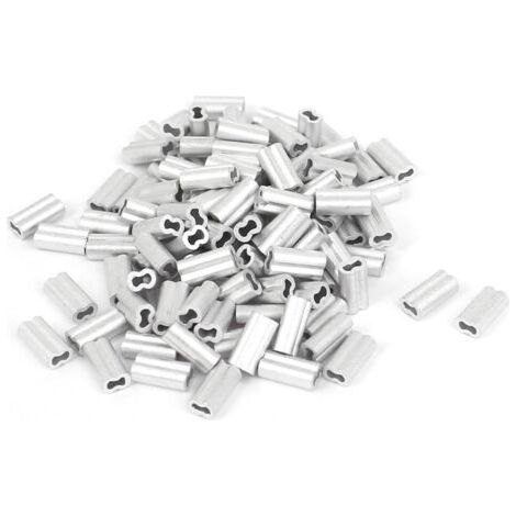 1 Mm Drahtseil-aluminiumhülsen, Klemmverbinder, Schlaufenhülsen, Kabelklemmen, 100 Stück