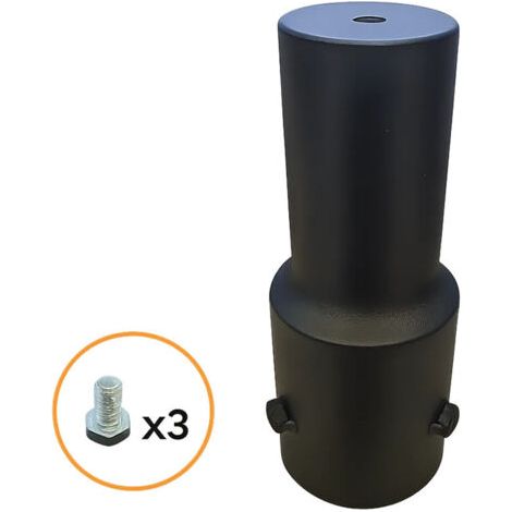 Straßenlichtadapter Mit Schwarzer Metall-straßenleuchte Und 3 Befestigungsschrauben Pt-58 Mm