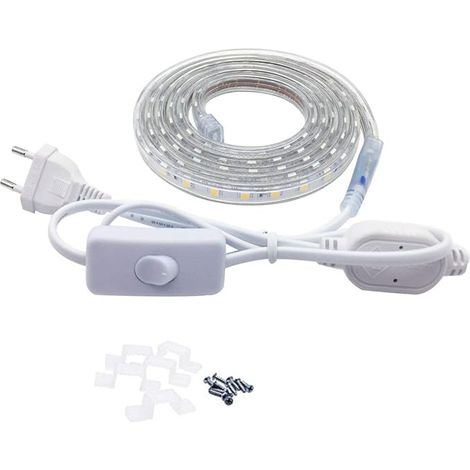 Meter Led-streifen Mit Schalter, 5050, Ip67 Wasserdicht, Warmweiß