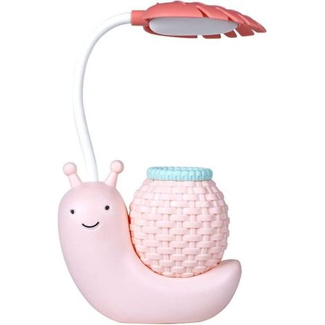 Schreibtischlampe In Schneckenform Mit Stifthalter, Augenschutz, Lernlampe, Faltbare, Usb-aufladbare Nachttischlampe