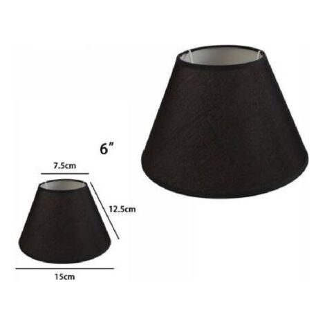 Klassischer Zylindrischer Lampenschirm Für Steh- Und Wandleuchten Aus Tnt-gewebe – 15 Cm – Schwarz