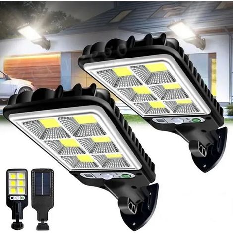 Solar-flutlicht – Led – Bewegungsmelder – Schwarz – 2 Stück – Außenbereich