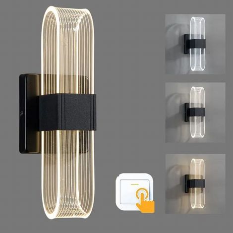 12-w-led-wandleuchte, Moderne Wandleuchte Aus Aluminium Für Den Innenbereich, Dimmbare Nachttischlampe – Schwarz