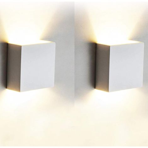 Moderne 6-w-wandleuchte Für Den Innenbereich, 2 Weiße Led-wandleuchten Aus Aluminium