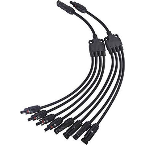 4 Y-förmige Solarmodulverbinder, Stecker Und Buchse, Pv-verlängerungskabel.