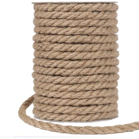Naturjute-bindfaden 10 Mm 15 M Naturjute-schnur Gartenseil Für Katzenkratzbaum, Gartenarbeit, Dekorationsbasteln ()