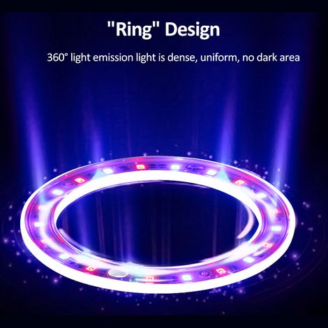 Decdeal Vollspektrum-led-pflanzenlampe Mit 20 Leds, 8/12/16-stunden-timer, 5 Dimmbaren Helligkeitsstufen Und Höhenverstellbarem Usb-angelring Für Sukkulenten