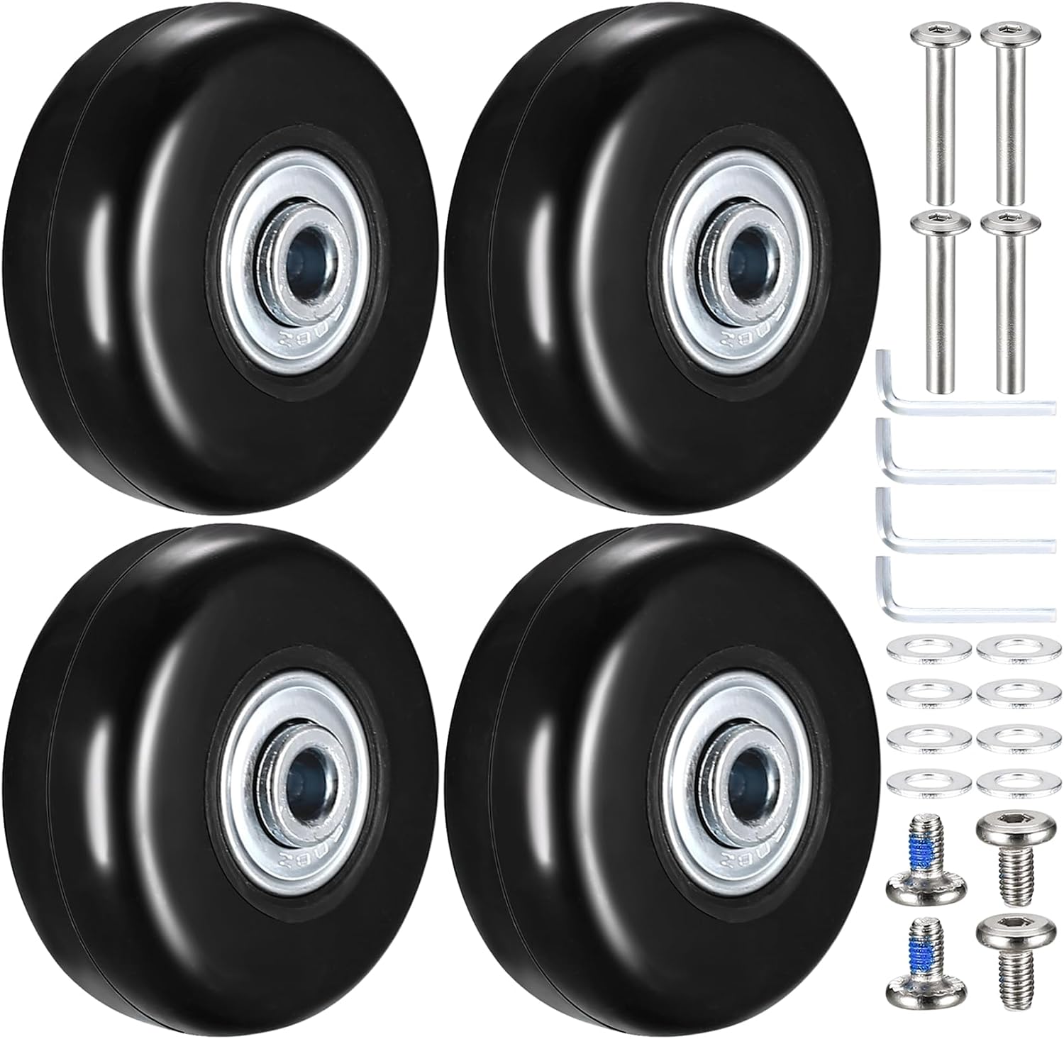 4 Pcs Roulettes De Valise 50x18mm En Caoutchouc Pour Bagages Et Trolleys