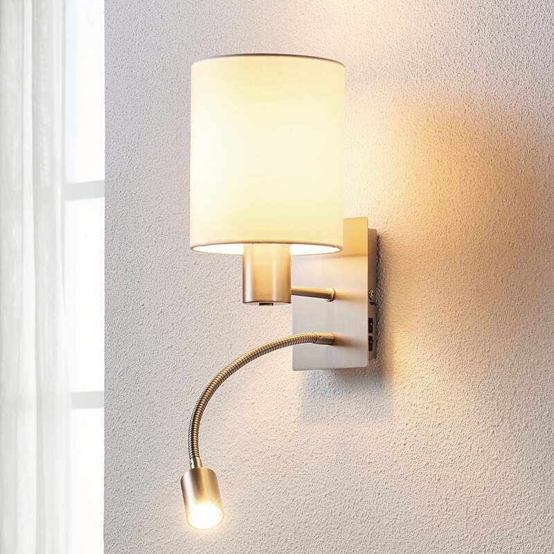 [gebraucht] B-ware Lindby Stoffwandleuchte Shajan Led-leselicht Wandleuchte Bilderleuchte Leselampe