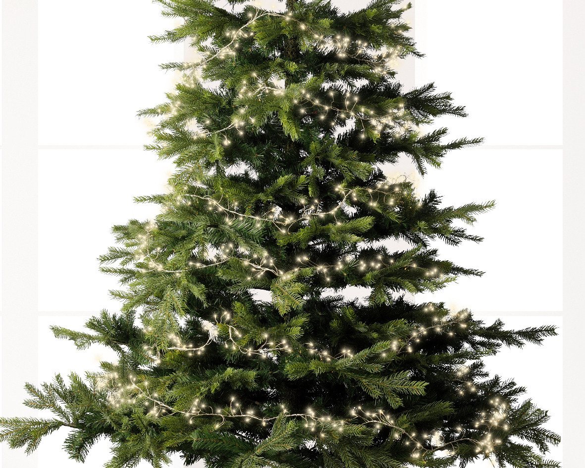 Micro Led Lichterkette Compact 18 M Silber Für Den Außenbereich, Warmweiß
