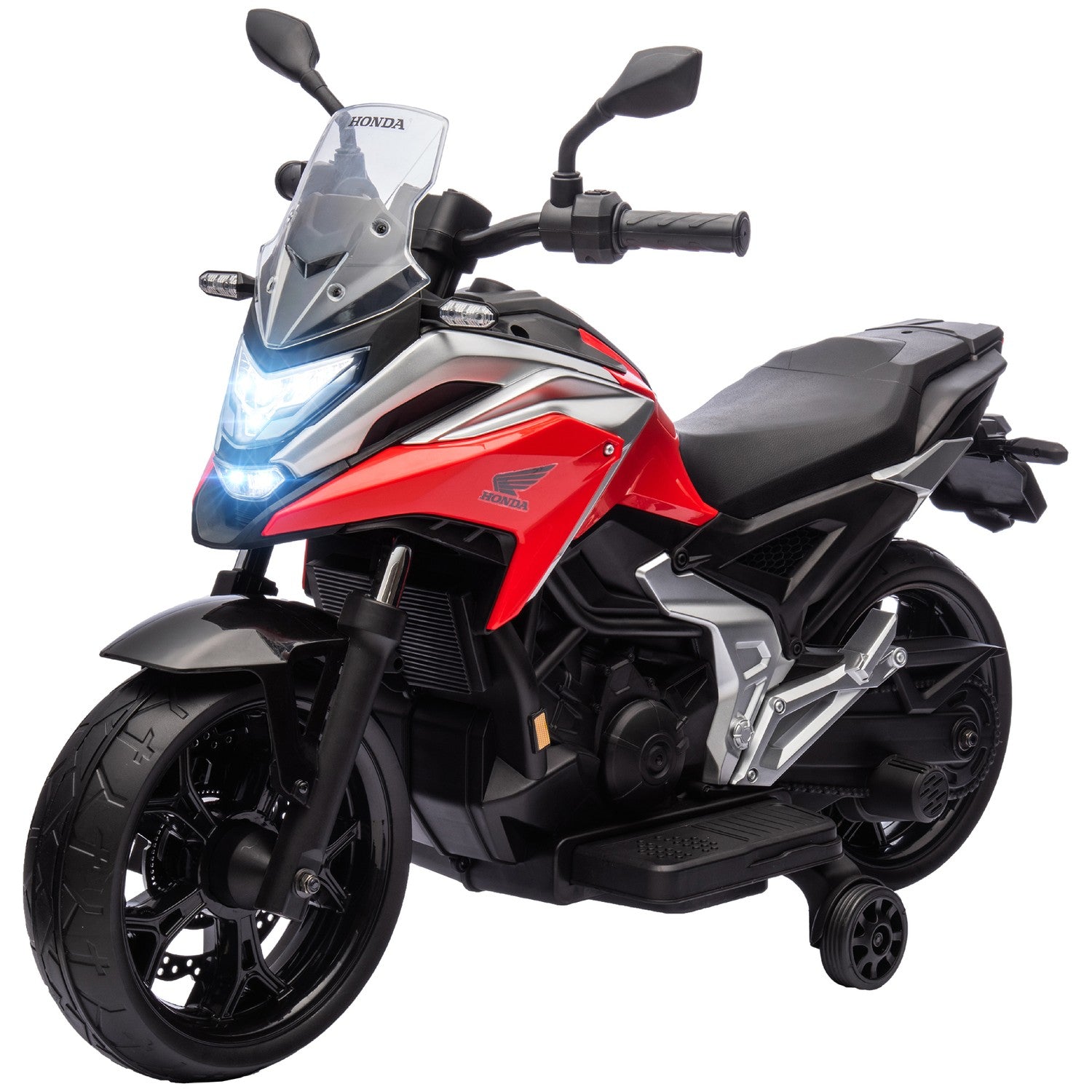 Electric Motorcycle For Children, 12v With Mp3, Usb, Led Lights, Red