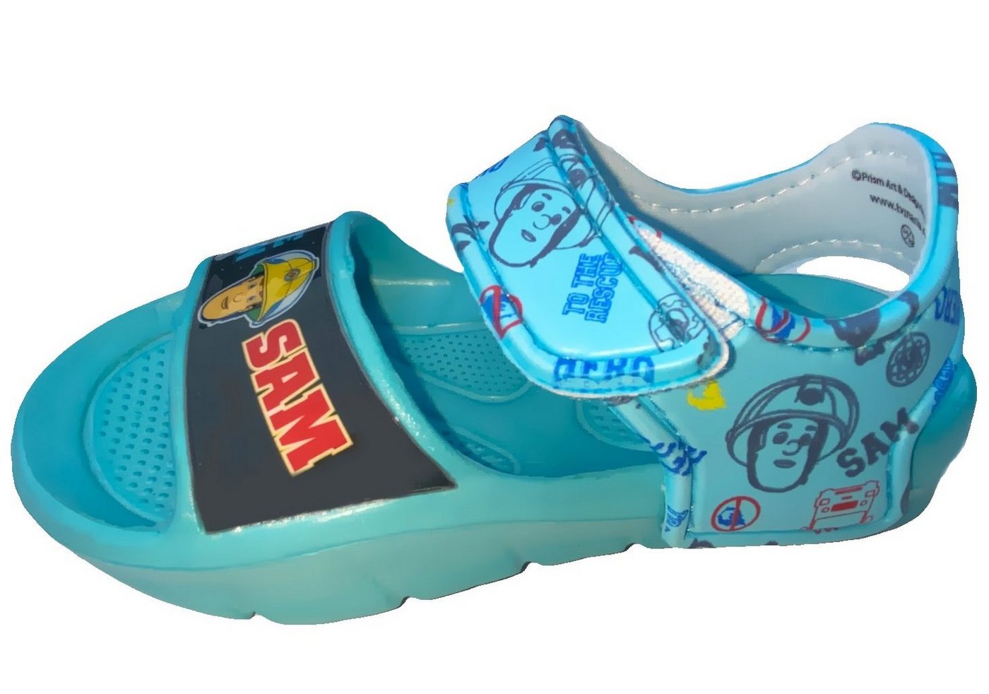 Feuerwehrmann Sam Feuerwehrmann Sam Sandalen Badeschuhe Schuhe für Jungen + Mädchen, rutschfeste Sohle, Klettverschluss, Kinderschuhe Sommerschuhe Schwimmschuhe blau Gr.24/25 26/27 28/29 30/31 Badesandale Bild 3
